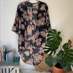 High Low Floral Kimono